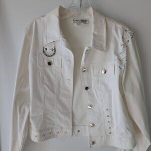 Like New VTG Nancy Bolen "City Girl" White Denim Jacket